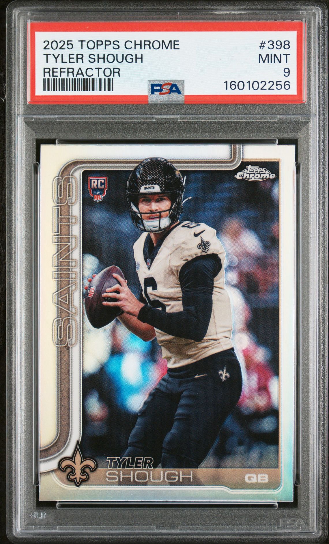 2025 Topps Chrome Tyler Shough #398 (Refractor) Mint 9 front