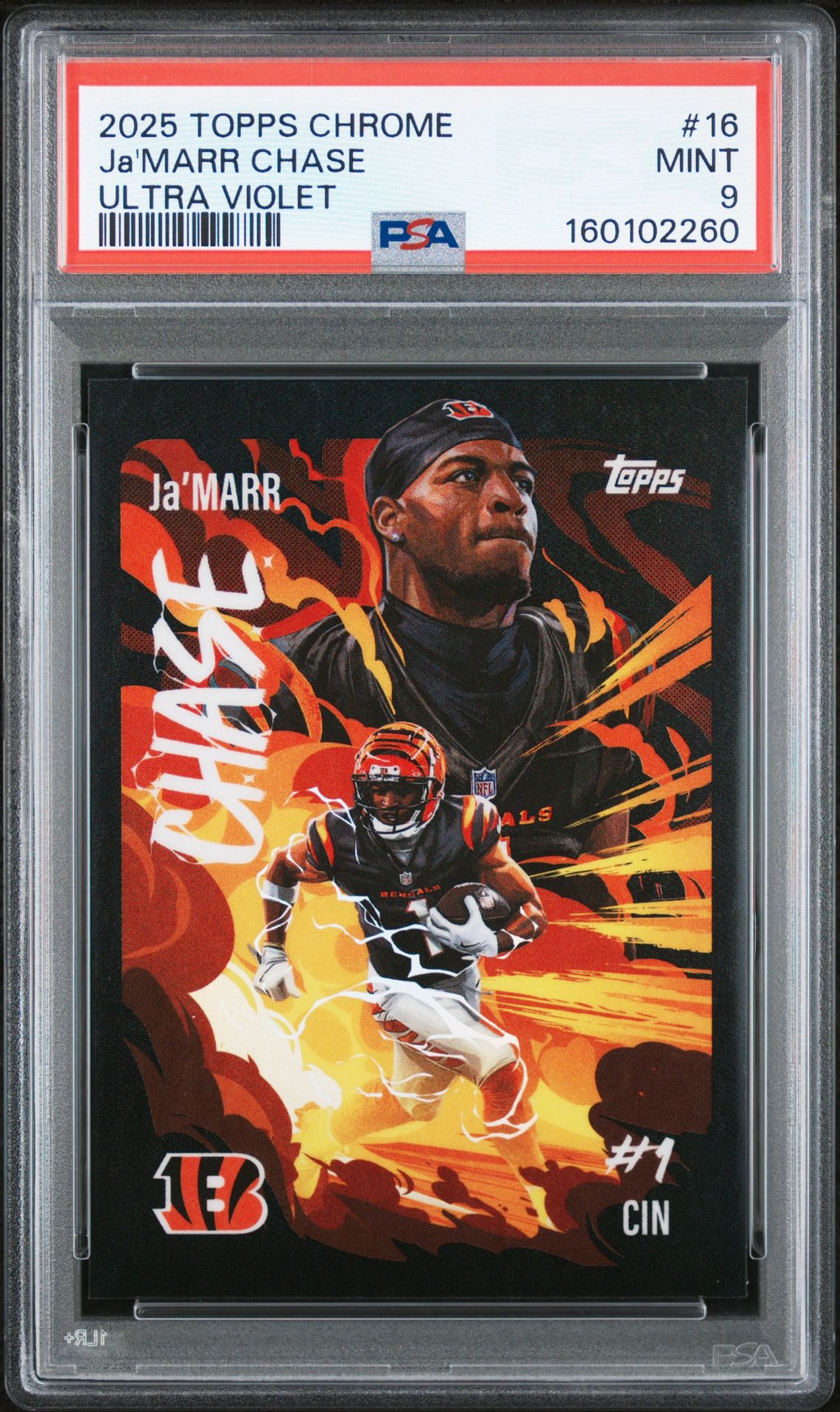 2025 Topps Chrome Ultra Violet Ja'marr Chase #16 Mint 9 front