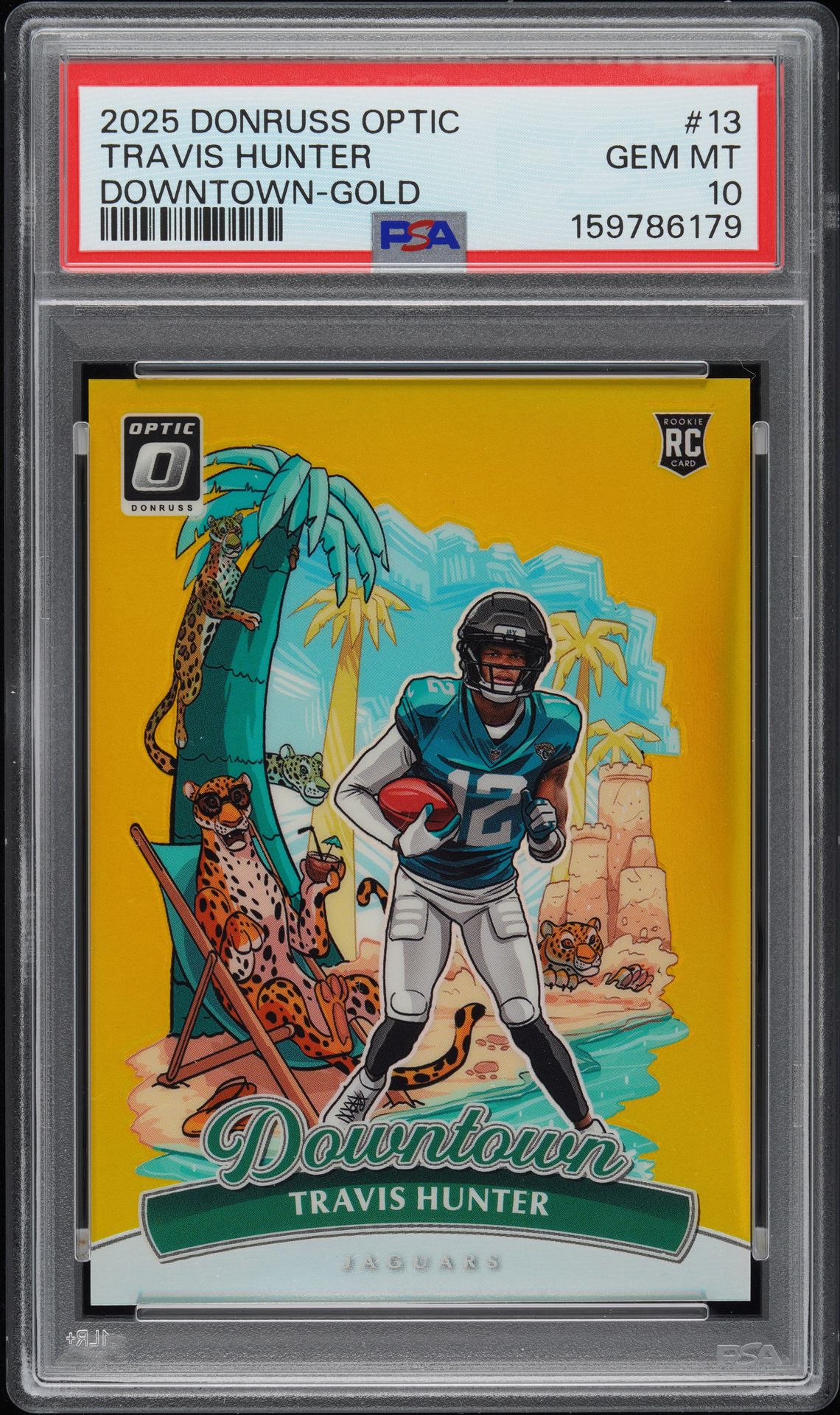 2025 Panini PANINI DONRUSS OPTIC DOWNTOWN GOLD #13 Travis Hunter front