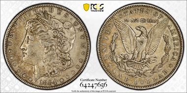 1884 $1 XF45
