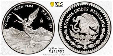 1998-Mo 1/2 oz Libertad Ag PR69DCAM