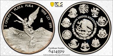 1998-Mo 2 Onza Libertad Ag PR69DCAM