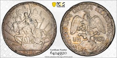 1910 Peso Caballito KM-453  Ag N1