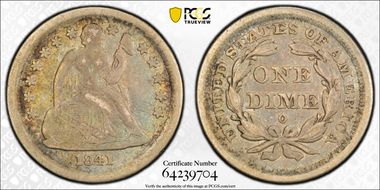 1841-O 10C VF25