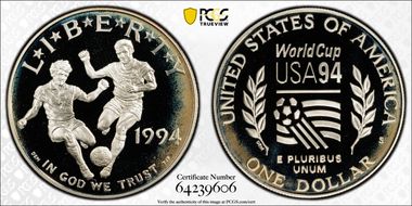 1994-S $1 World Cup PR68DCAM