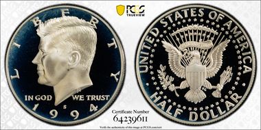 1994-S 50C Silver PR68DCAM