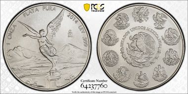 2014-Mo Onza Libertad Ag MS70