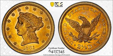 1861 $2.50 New Reverse MS61