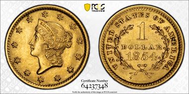 1854 G$1 Type 1 MS61