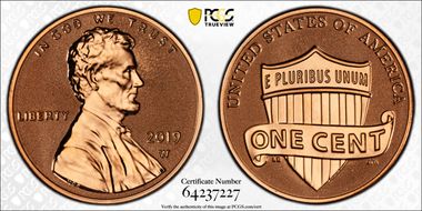 2019-W 1C Shield - Reverse Proof PR68