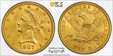 1907 $10 Liberty MS63