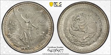 1991-Mo 1/10 oz Libertad Ag MS68