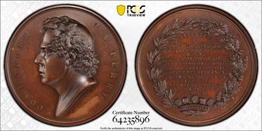 "1854" (1856) AE Medal Julian PE-26 Commodore Perry Japan Trade Agreement MS65