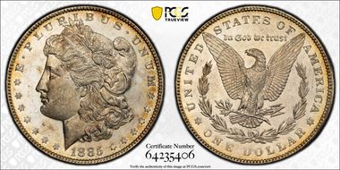 1885 $1 MS64DMPL
