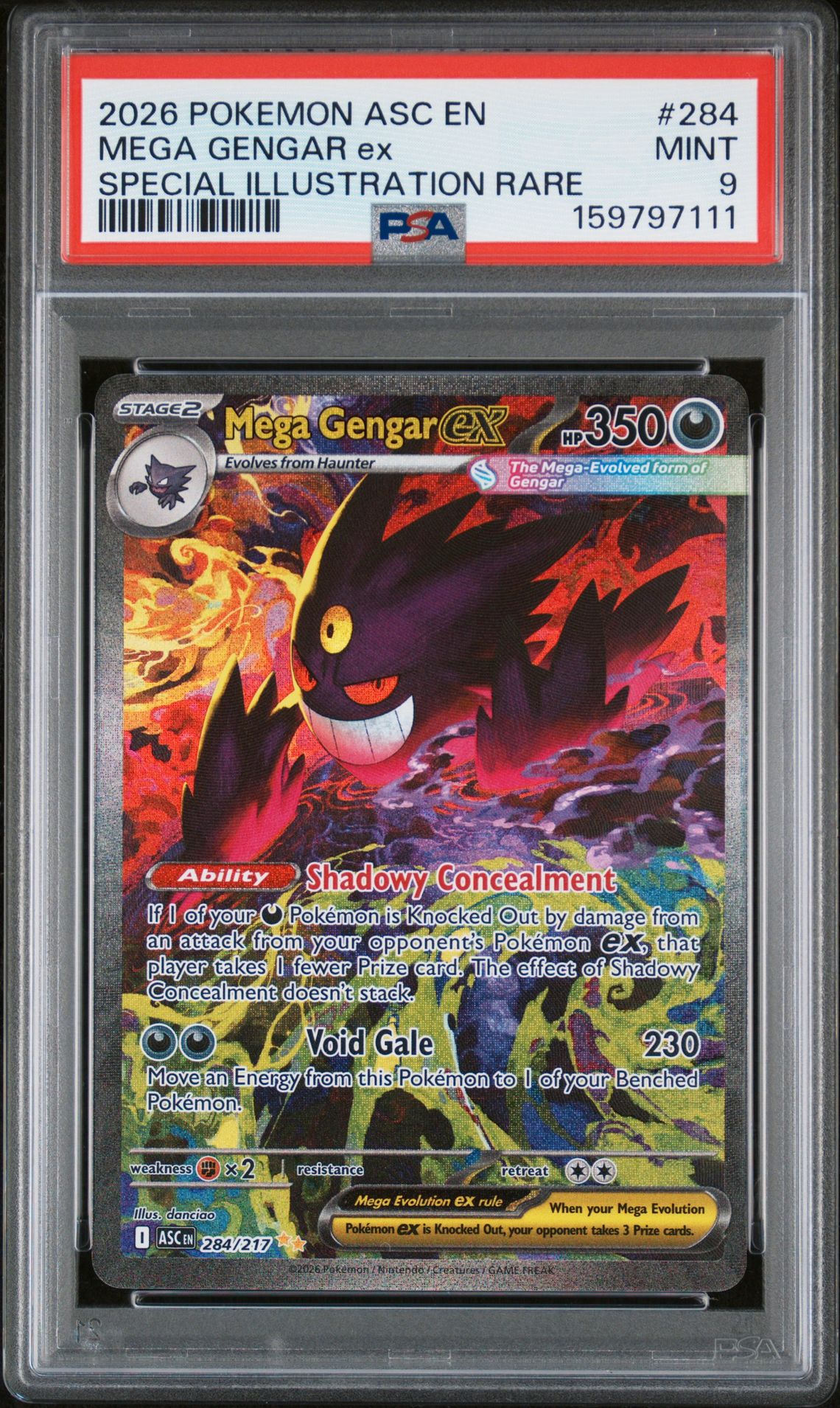 2026 Pokemon Asc En-Ascended Heroes Mega Gengar Ex #284 (Special Illustration Rare) Mint 9 front