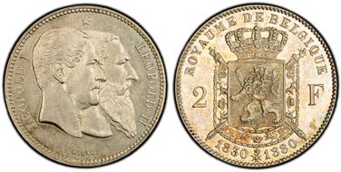 1880 2 Fr Independence 50th Ann. MS63