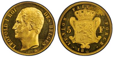 18xx P5 Fr Dupriez-330 Gilt Copper SP64