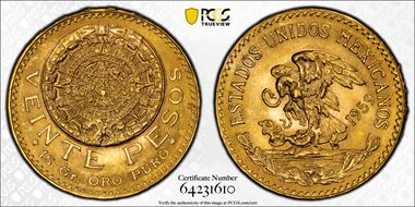 1959 20 Peso KM-478  Au MS66