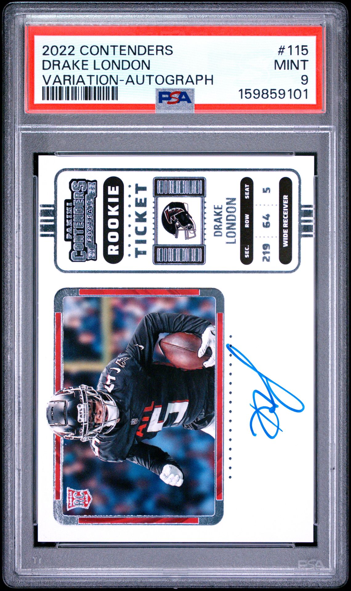 2022 Panini Contenders Drake London #115 (Variation-Autograph) Mint 9 front