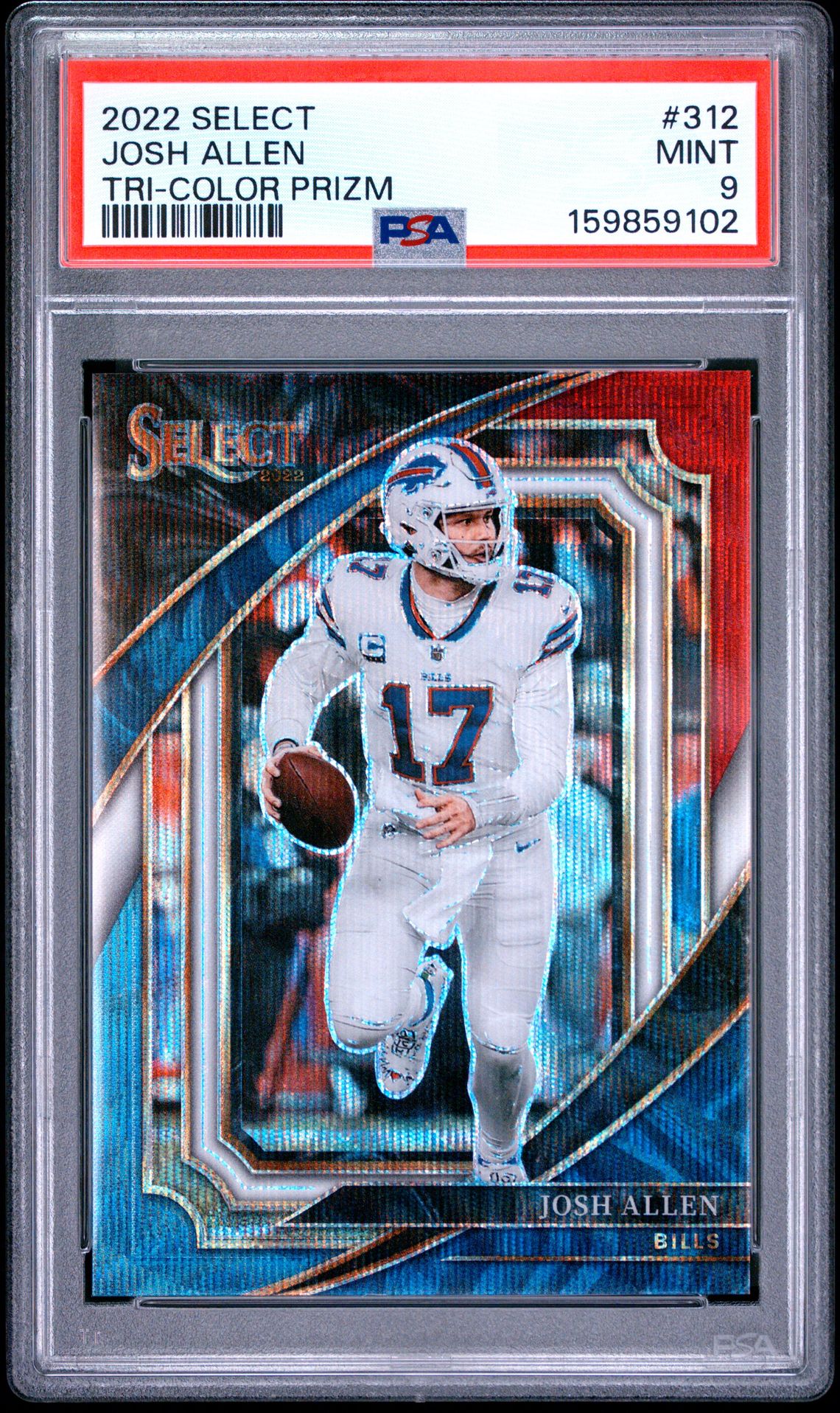 2022 Panini Select Josh Allen #312 (Tri-Color Prizm) Mint 9 front
