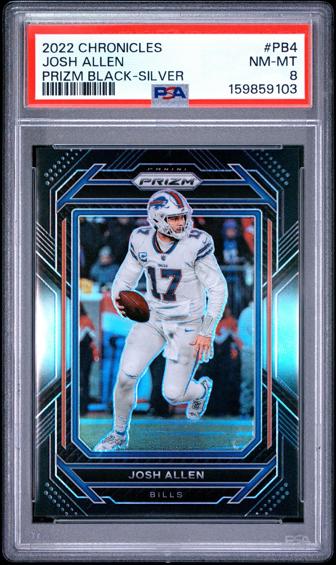 2022 Panini Chronicles Prizm Black Josh Allen #Pb4 (Prizm Black-Silver) Nm-Mt 8 front