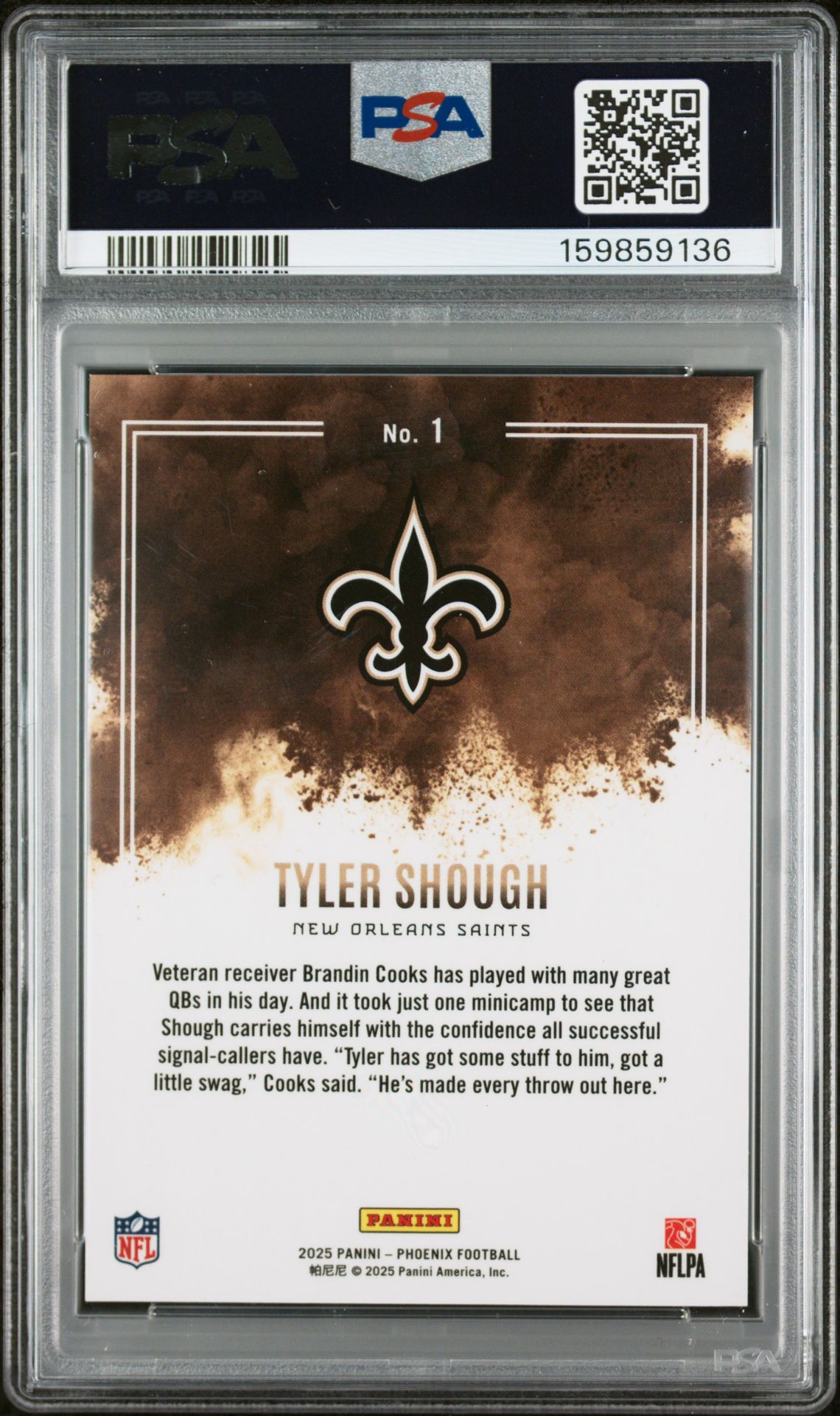 2025 Panini Phoenix Color Blast Tyler Shough #1 Mint 9 back