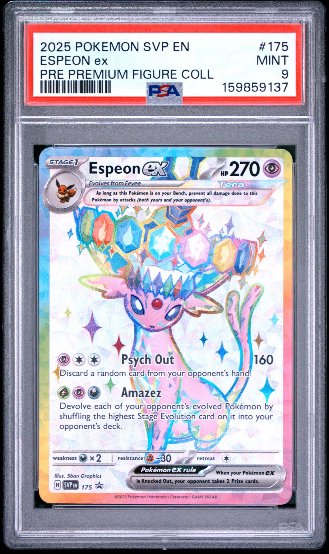 2025 Pokemon Svp En-Sv Black Star Promo Espeon Ex #175 (Pre Premium Figure Coll) Mint 9 front
