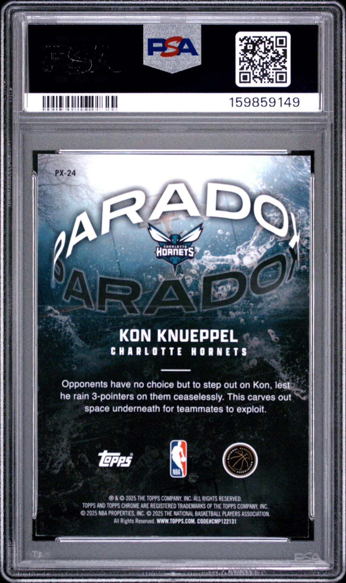 2025 Topps Chrome Paradox Kon Knueppel #Px-24 Nm-Mt 8 back