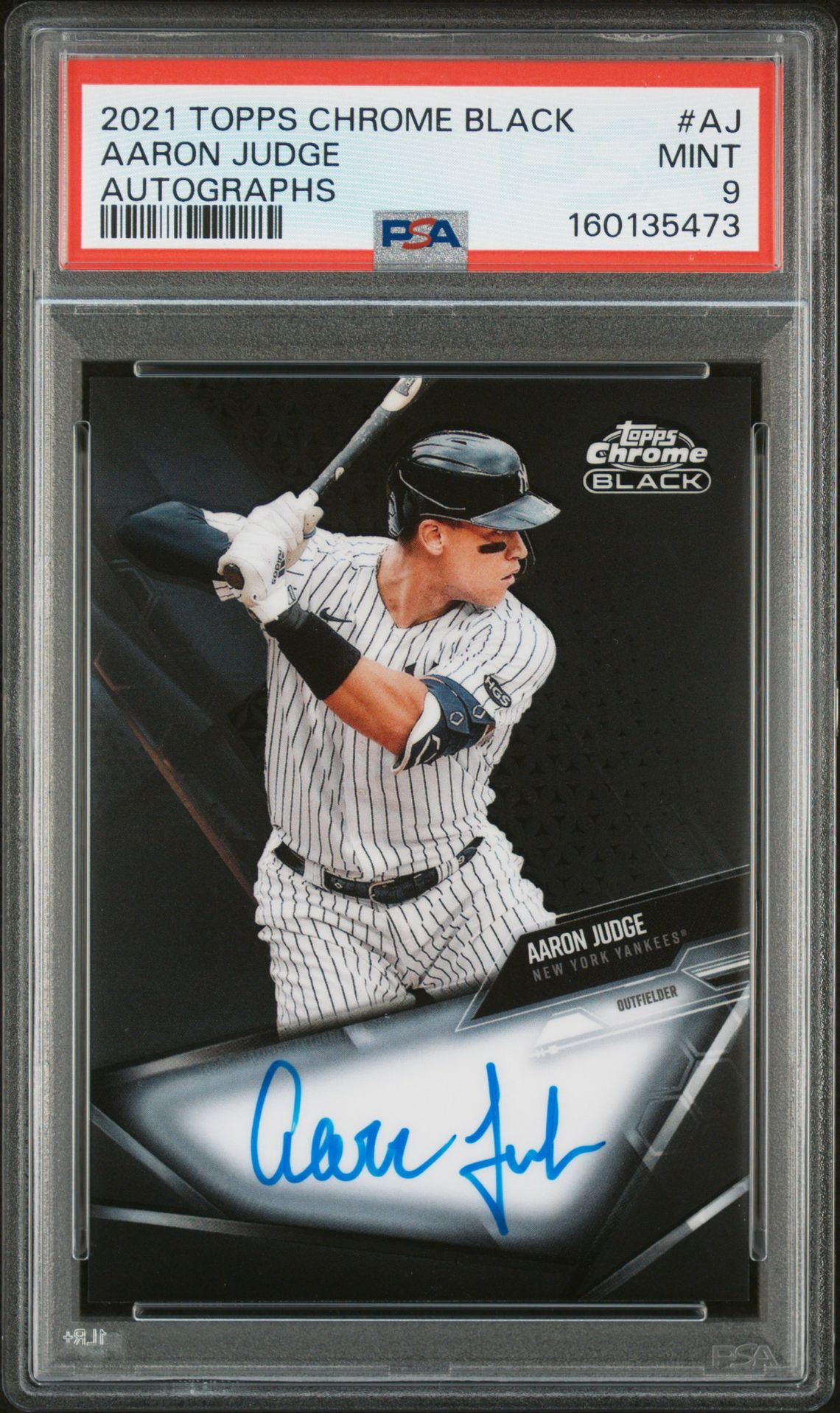 2021 Topps Chrome Black Autographs Aaron Judge #Aj (Autographs) Mint 9 front