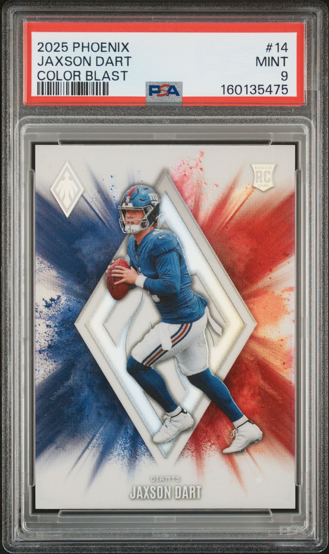 2025 Panini Phoenix Color Blast Jaxson Dart #14 Mint 9 front