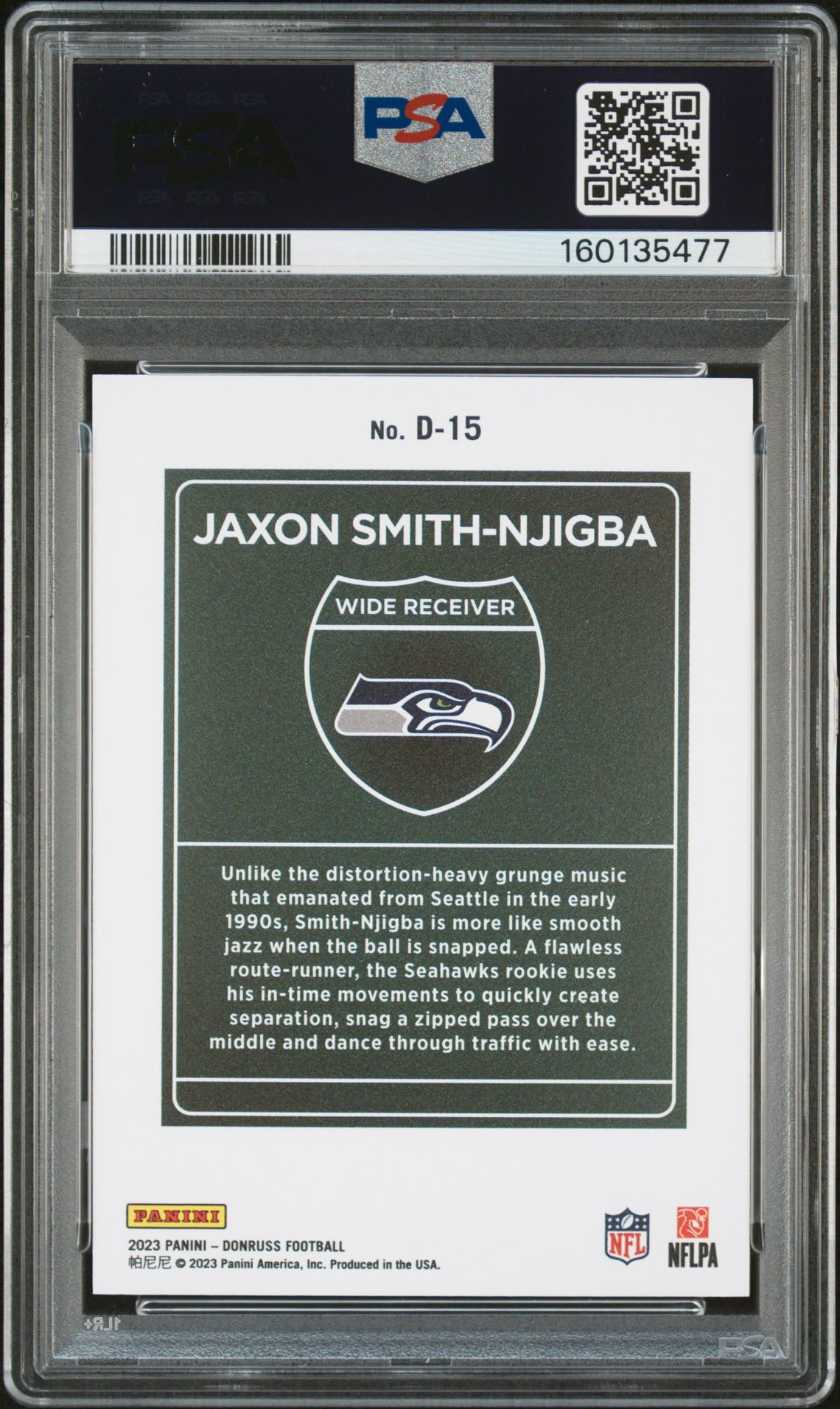 2023 Panini Donruss Downtown! Jaxon Smith-Njigba #D15 Mint 9 back