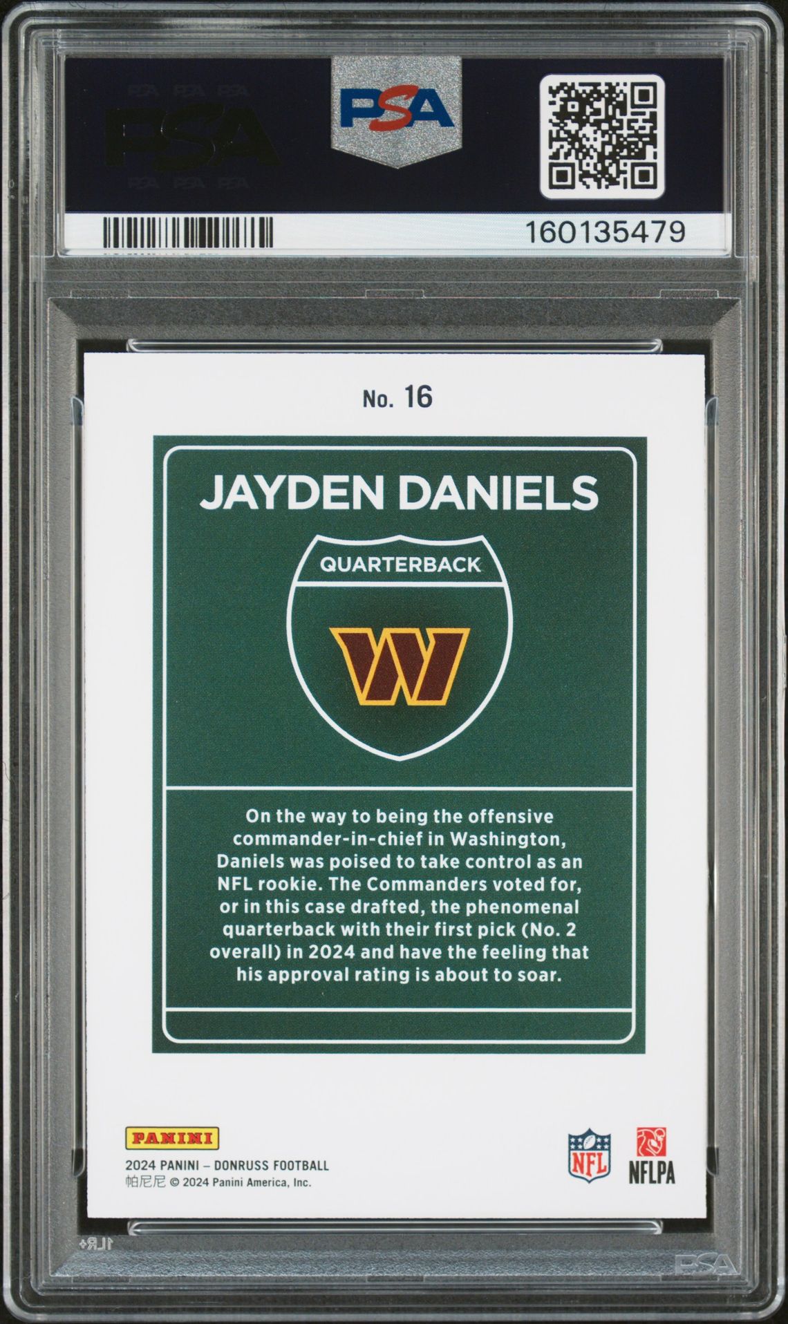 2024 Panini Donruss Downtown! Jayden Daniels #16 Mint 9 back