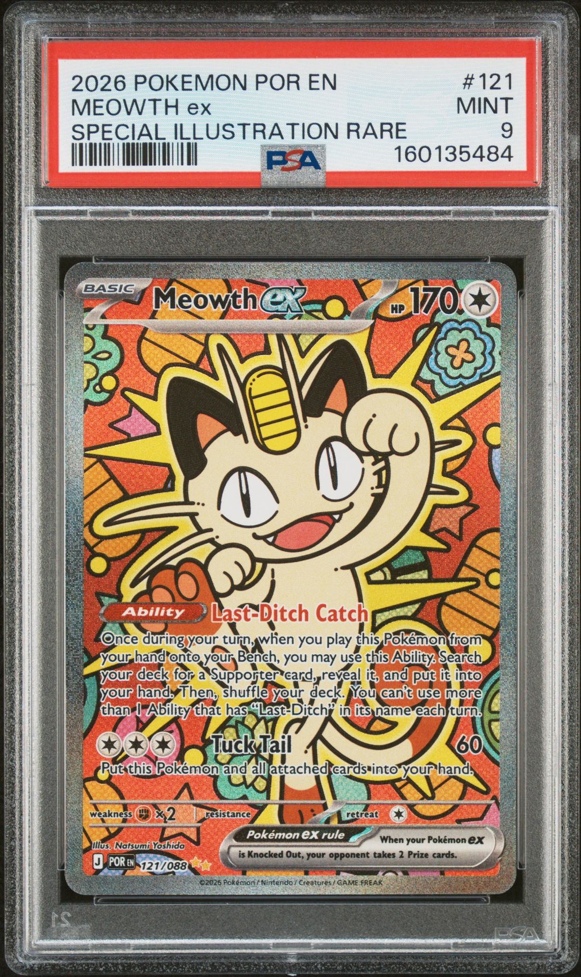 2026 Pokemon Por En-Perfect Order Meowth Ex #121 (Special Illustration Rare) Mint 9 front