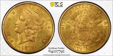 1878-CC $20 AU55