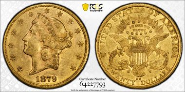 1879-CC $20 AU55