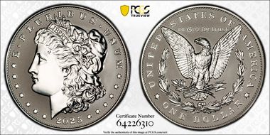 2025-S $1 Morgan Dollar Rev PR Two-Coin Reverse Proof Set PR70