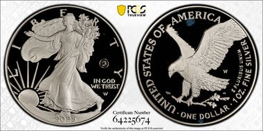 2025-W $1 Silver Eagle w/ Laser Privy PR68DCAM
