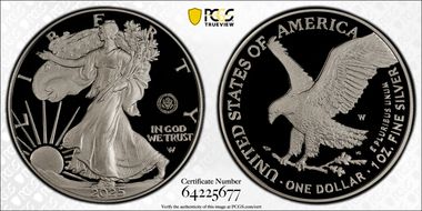 2025-W $1 Silver Eagle w/ U.S. Army Privy 250th Anniversary PR70DCAM