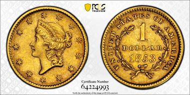 1853 G$1 AU55