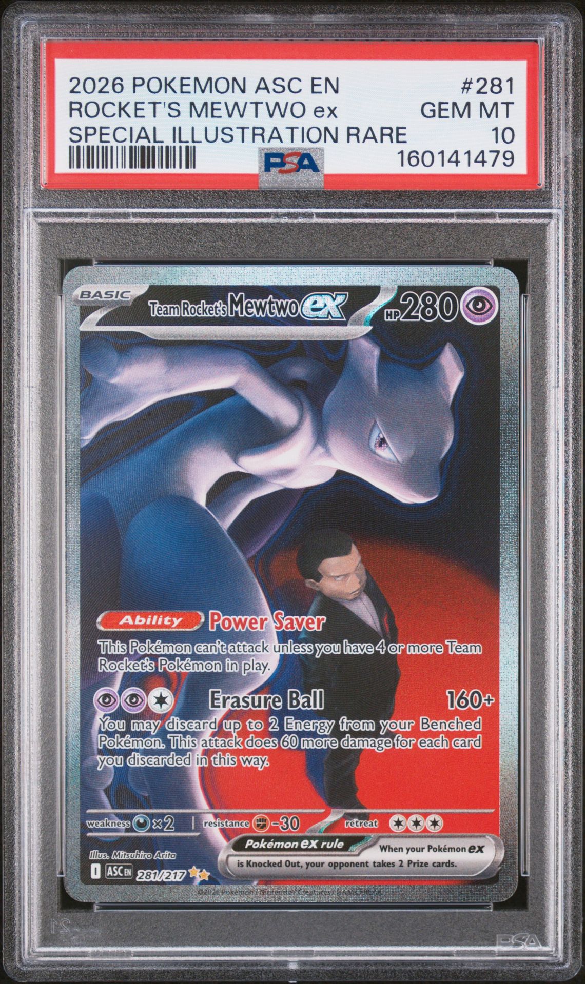 2026 Pokemon Asc En-Ascended Heroes Rocket's Mewtwo Ex #281 (Special Illustration Rare) Gem Mt 10 front