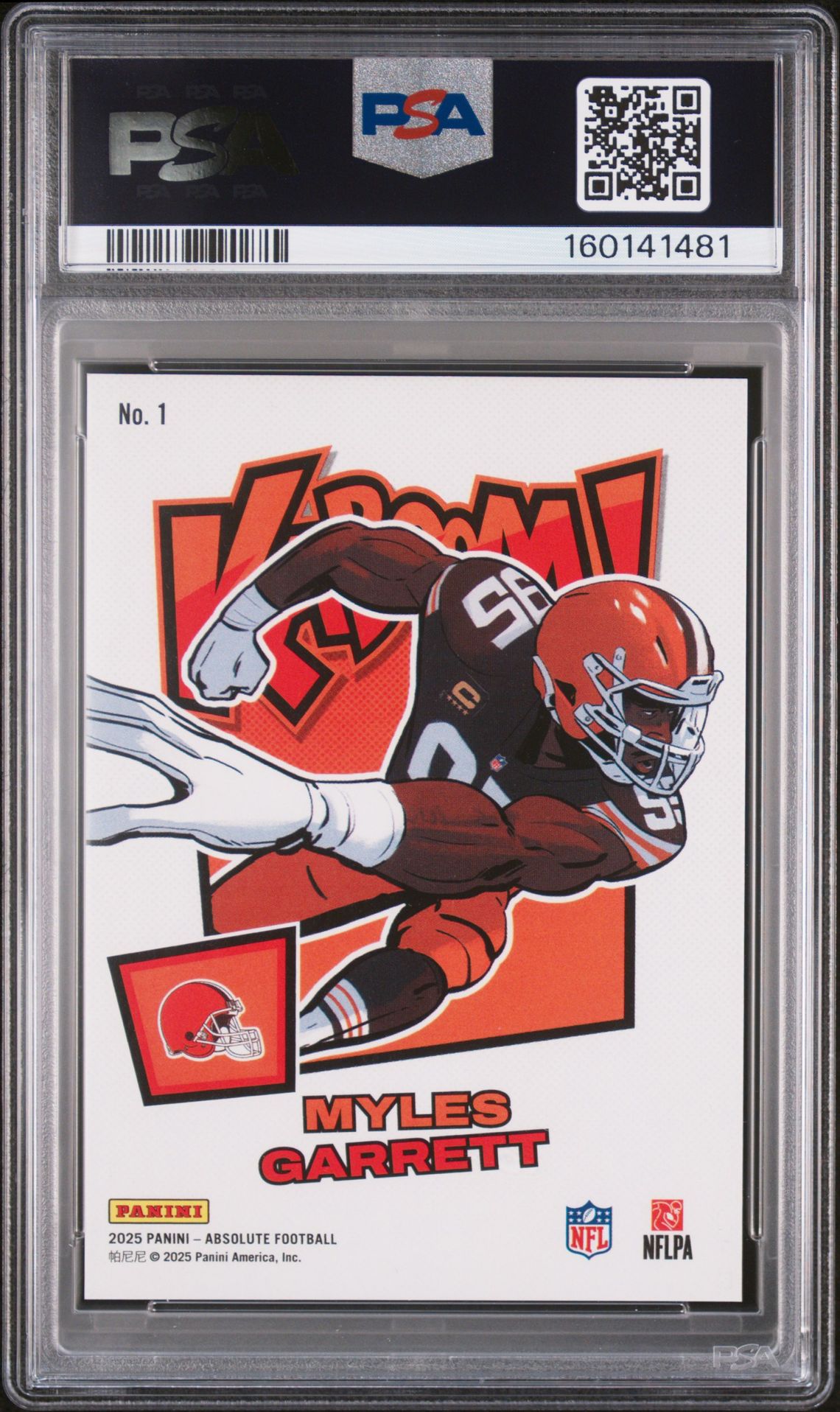 2025 Panini Absolute Kaboom! Horizontal Myles Garrett #1 Nm-Mt 8 back