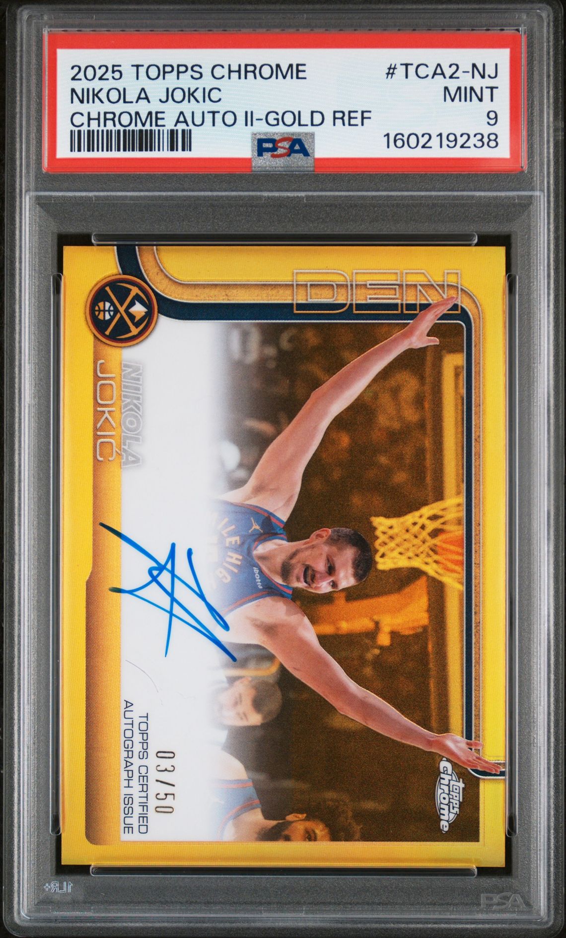 2025 Topps TOPPS CHROME CHROME AUTOGRAPHS II Gold Refractor #TCA2-NJ Nikola Jokic front