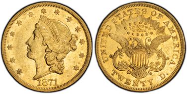 1871-CC $20 AU55