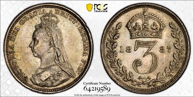 1887 3D S-3931 Jubilee Head MS65