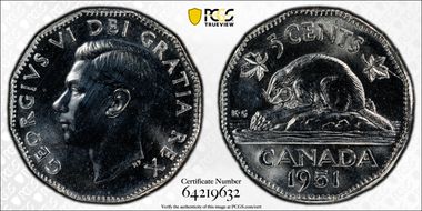 1951 5C Low Relief MS65