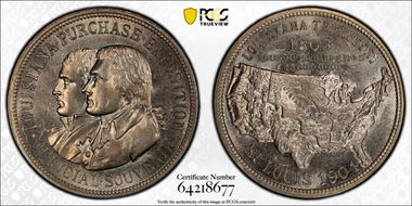 1904 SC$1 HK-299, Louisiana Purchase MS63