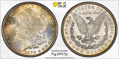 1878 7TF $1 Reverse of 1879 MS63