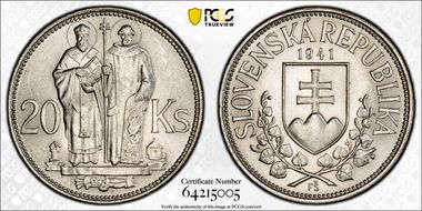 1941 20 Kor KM-7.1  Ag MS63