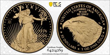 2026-W $50 Gold Eagle w/ Liberty Bell 250 Privy PR70DCAM