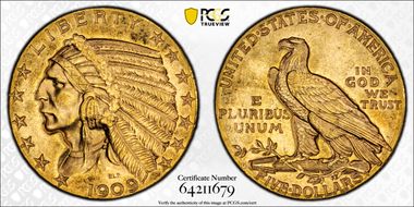 1909-D $5 MS61